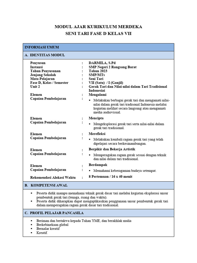 Modul Ajar Unit 2 | PDF | Kajian Bahasa Asing