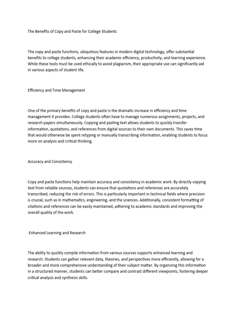 Copy-Paste: A College Student's Ally | PDF | Accuracy And Precision ...