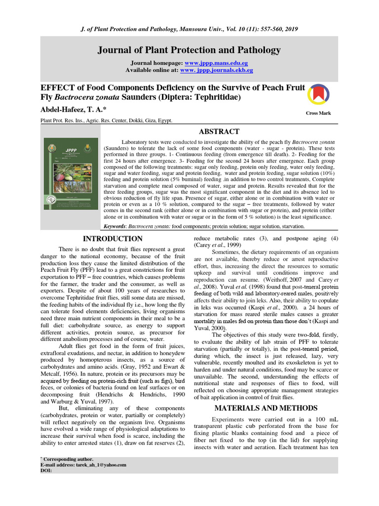 Peach Fruit Fly Survival and Diet Deficiency | PDF | Foods | Drosophila ...