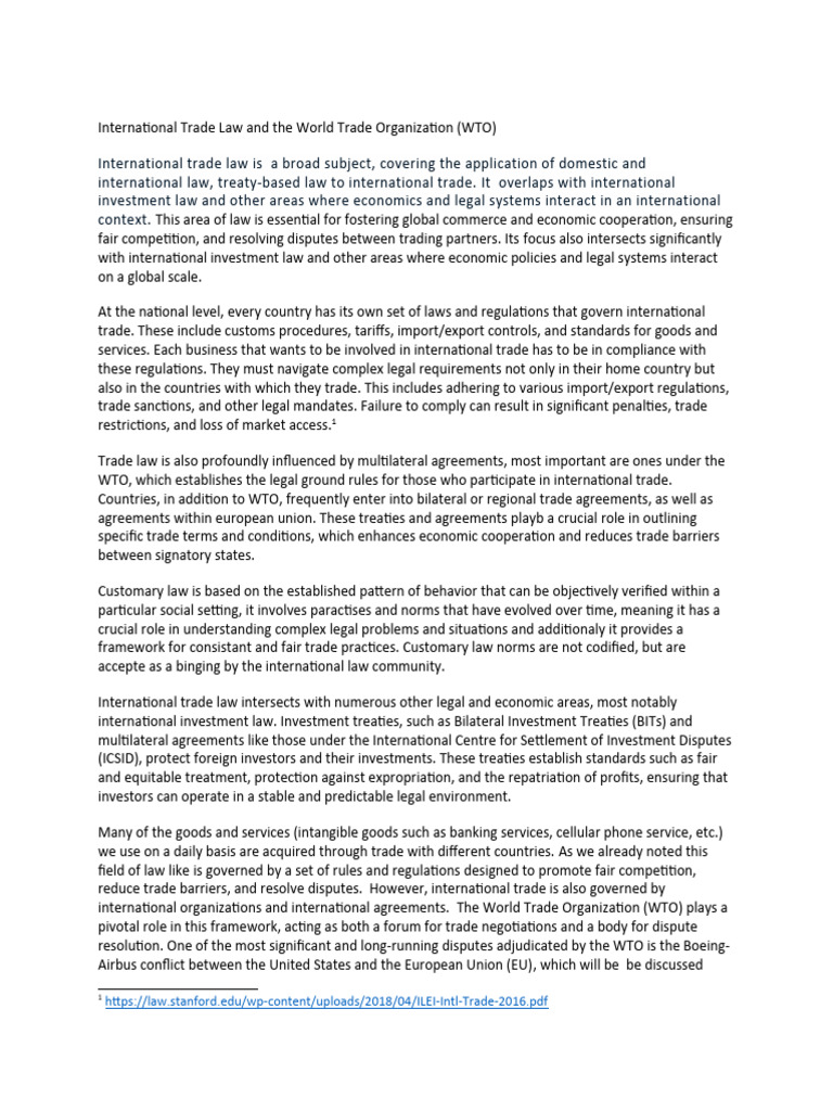 International Trade Law | PDF | World Trade Organization | General ...