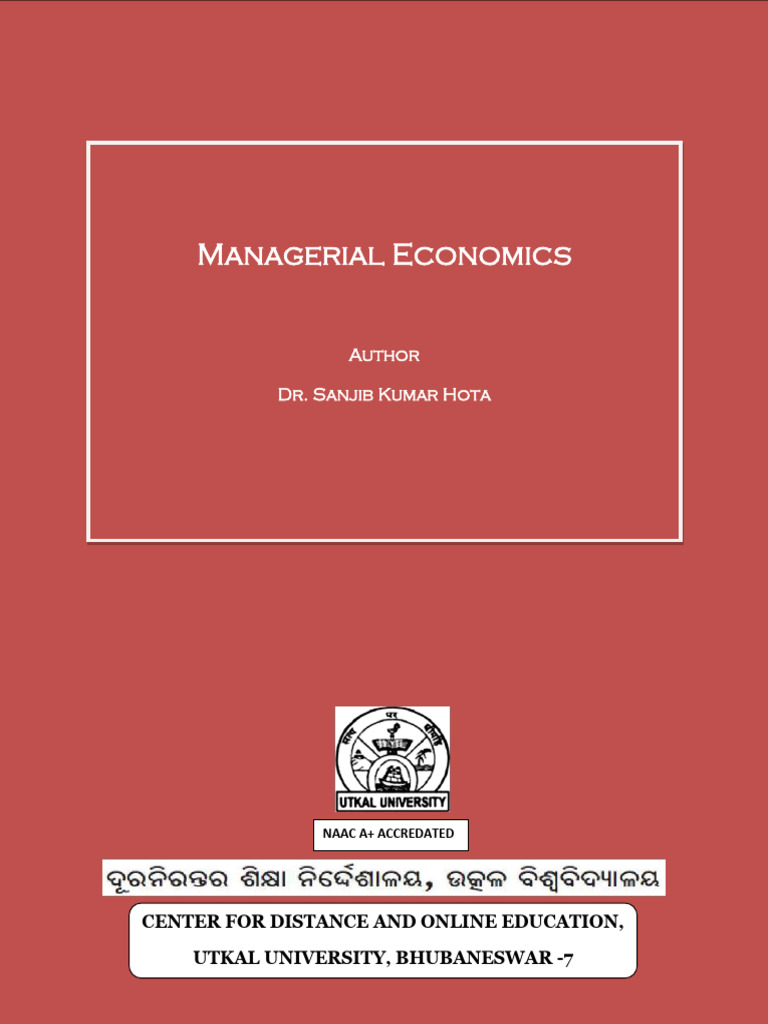 Managerial Economics Pdf Economics Profit Economics