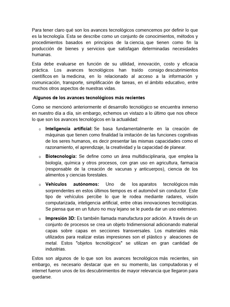 Avances Tecnológicos Clave en la Historia | PDF | Inteligencia ...
