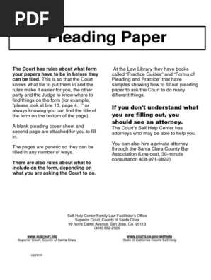 Pleading Paper Packet