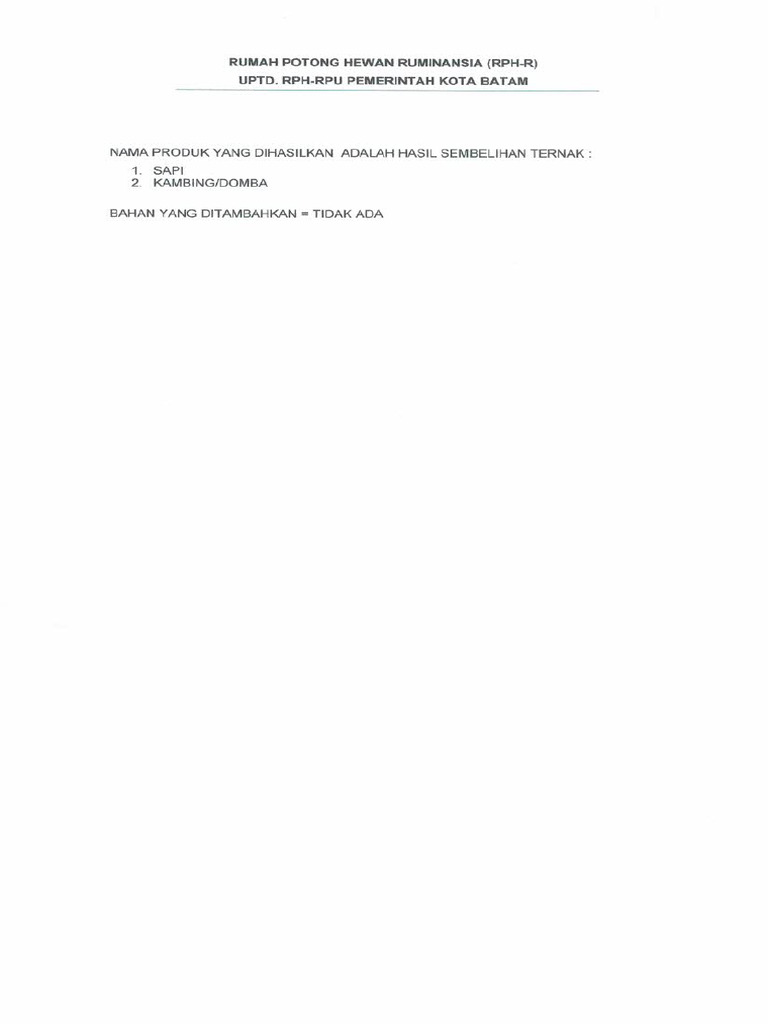 Alur Proses Pengolahah Produk Halal (RPH) | PDF