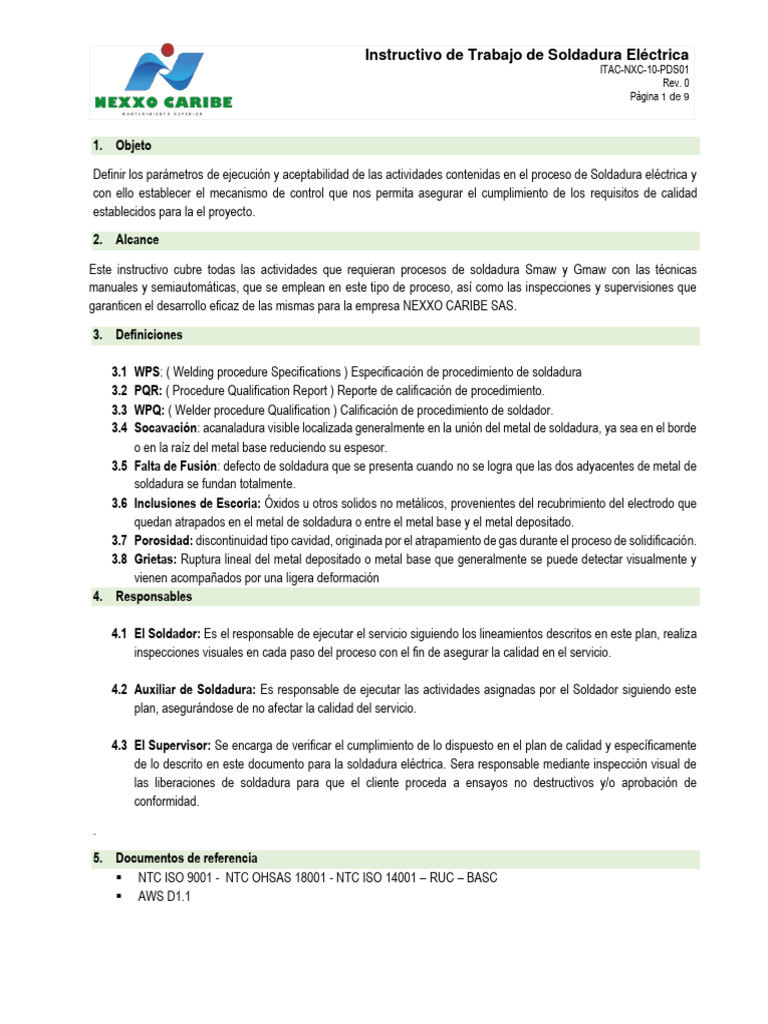 ITAC-NXC-10-PDS01 Soldadura Electrica | PDF | Soldadura | Construcción