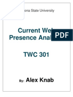 Current Web Presence Analysis TWC 301: Alex Knab