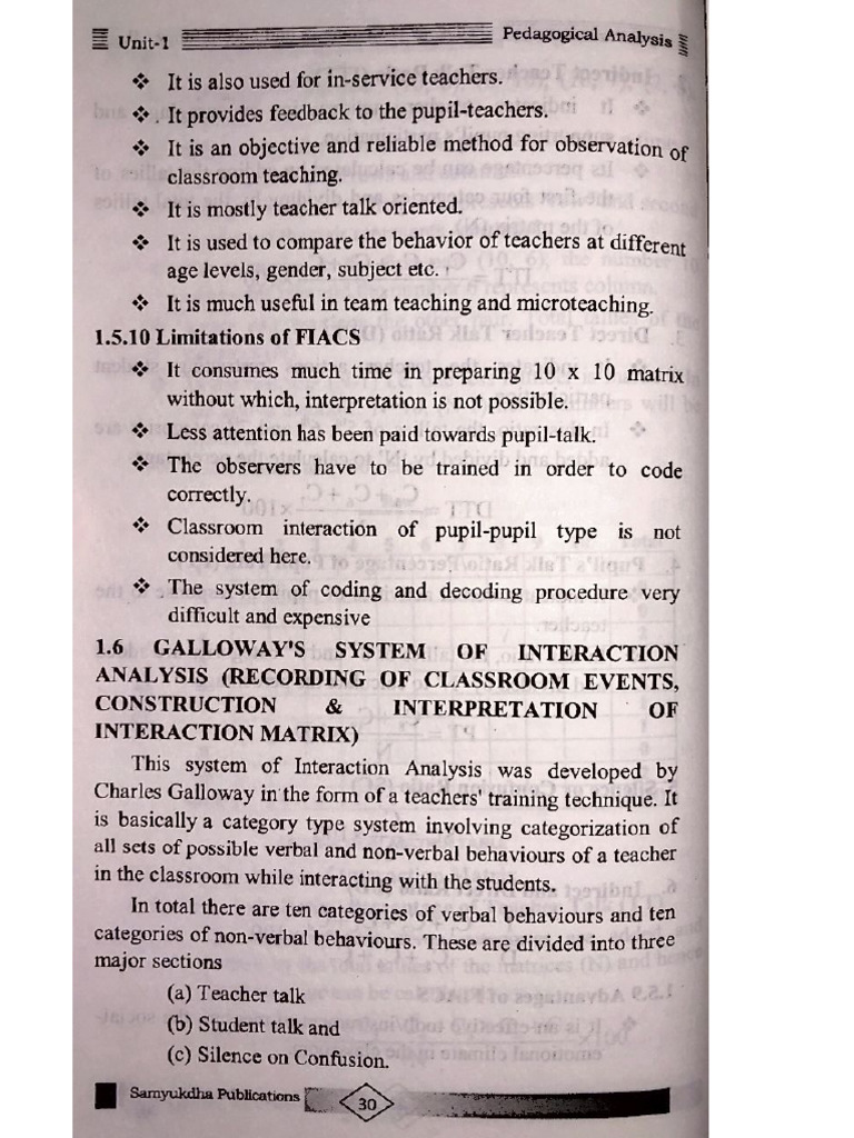Galloway's System of Interaction Analysis | PDF