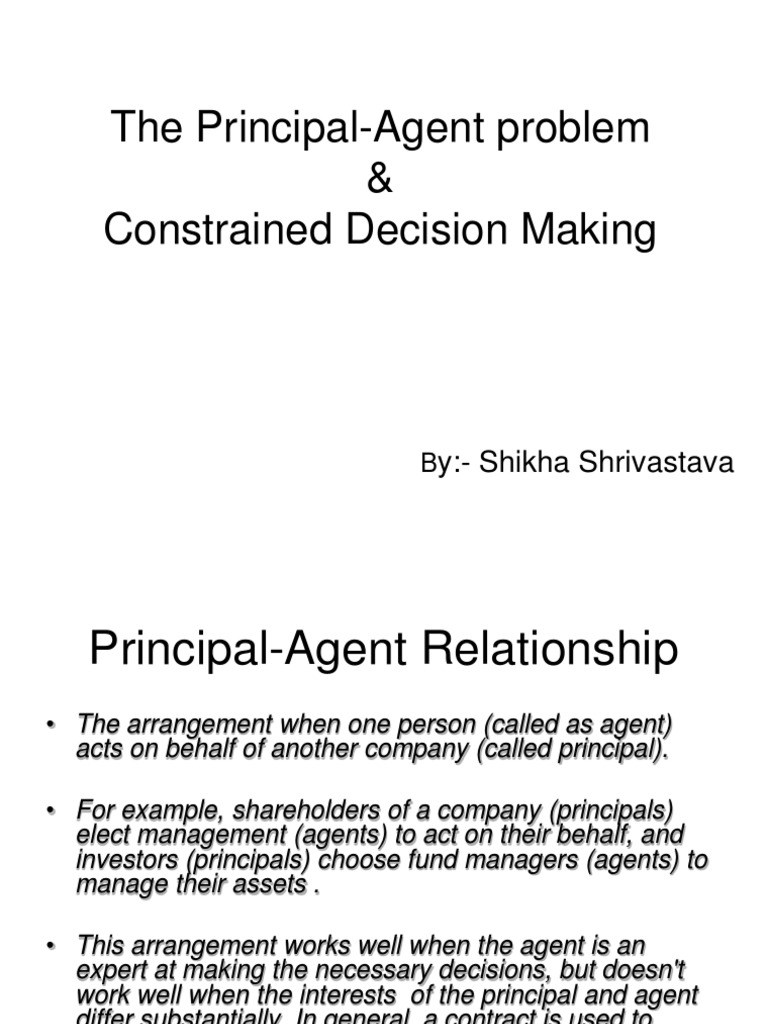 Principal Agent Problem Solutions