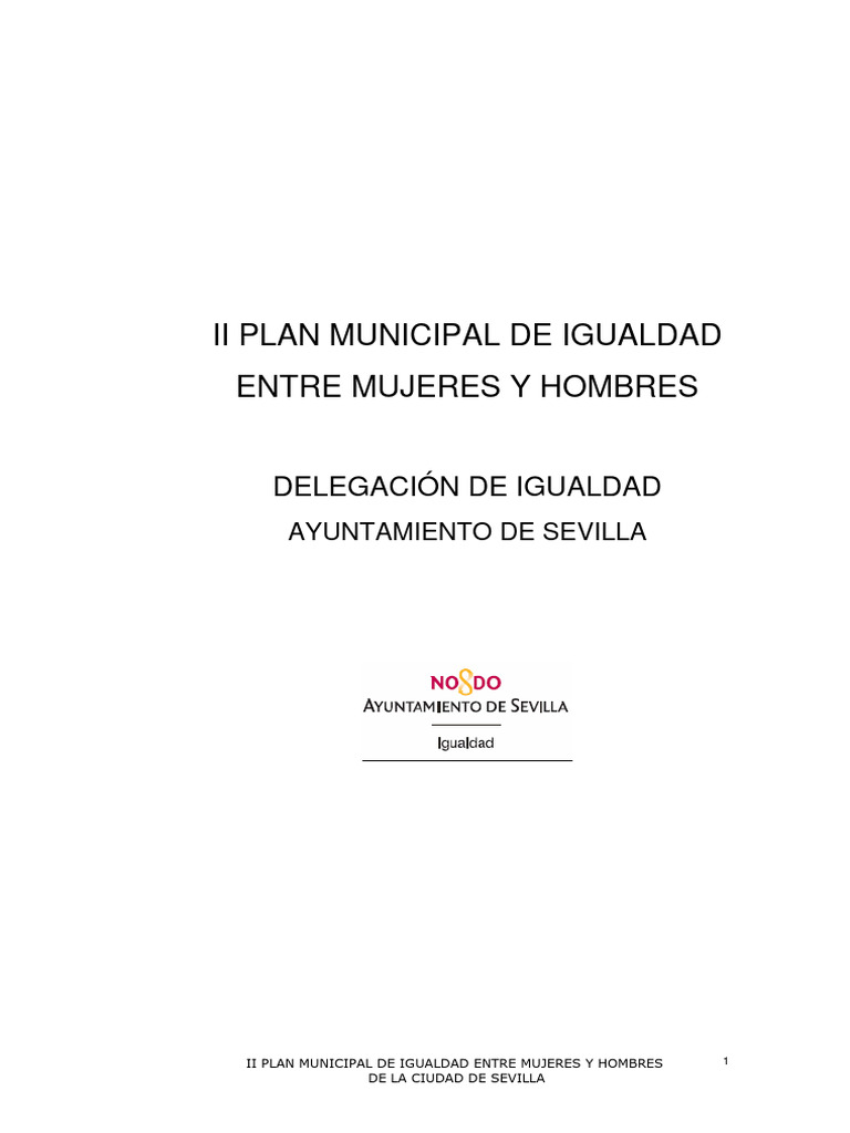 II Plan Municipal de Igualdad 1 | PDF | Estudios de género | Igualdad ...