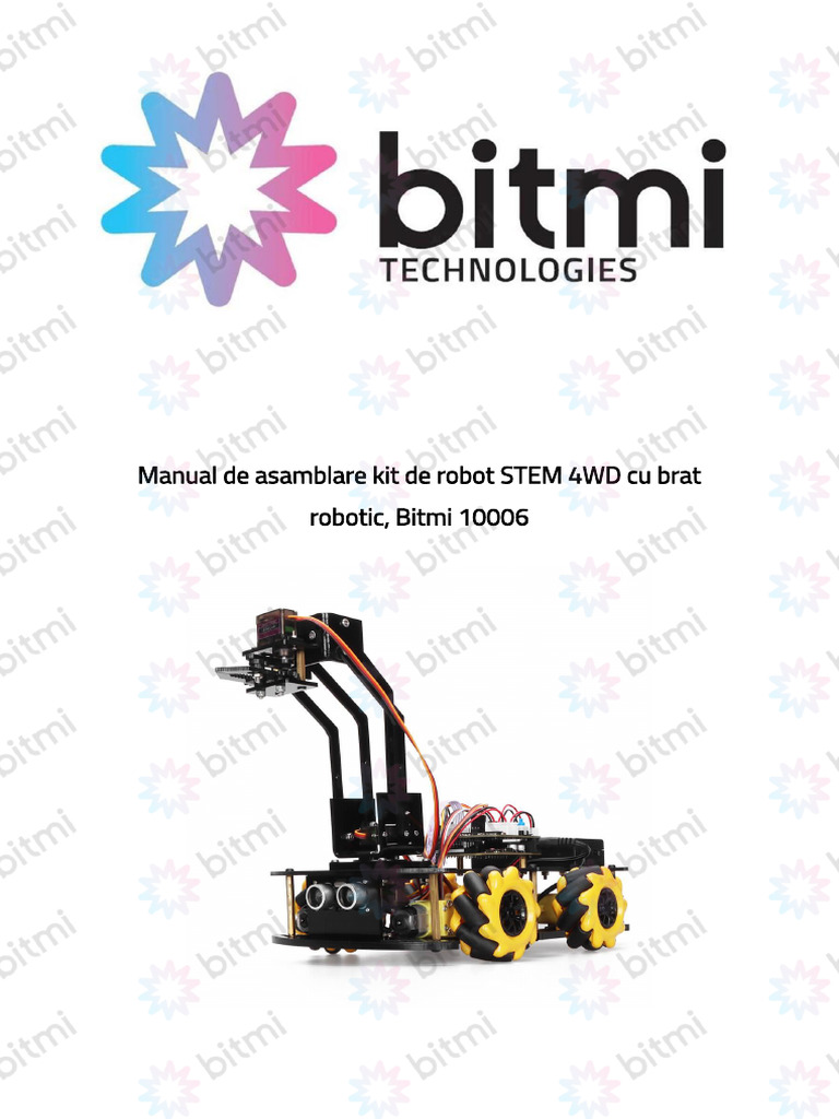Manual de Asamblare Kit de Robot STEM 4WD Cu Brat Robotic, Bitmi 10006 ...