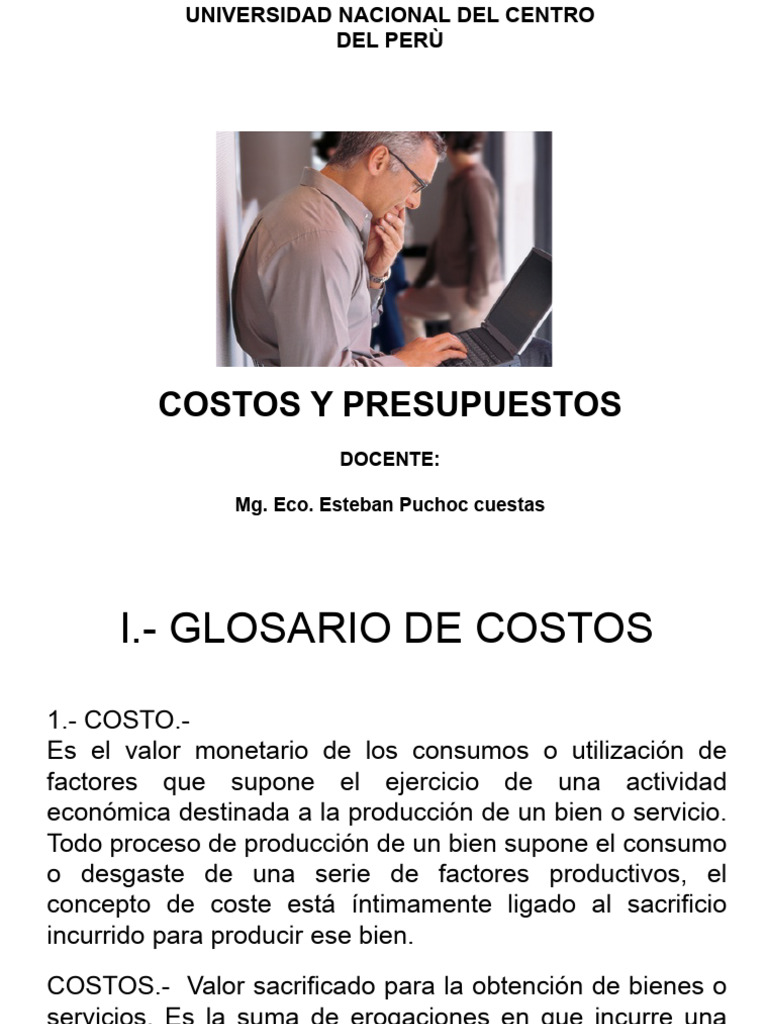 Costos y Presupuestos Clase 1 | PDF | Gastos | Costo