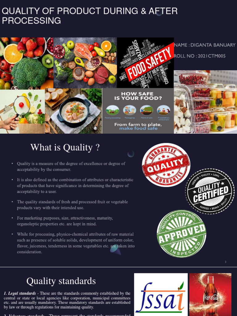 Quality Control in Food Processing | PDF | Food Preservation ...