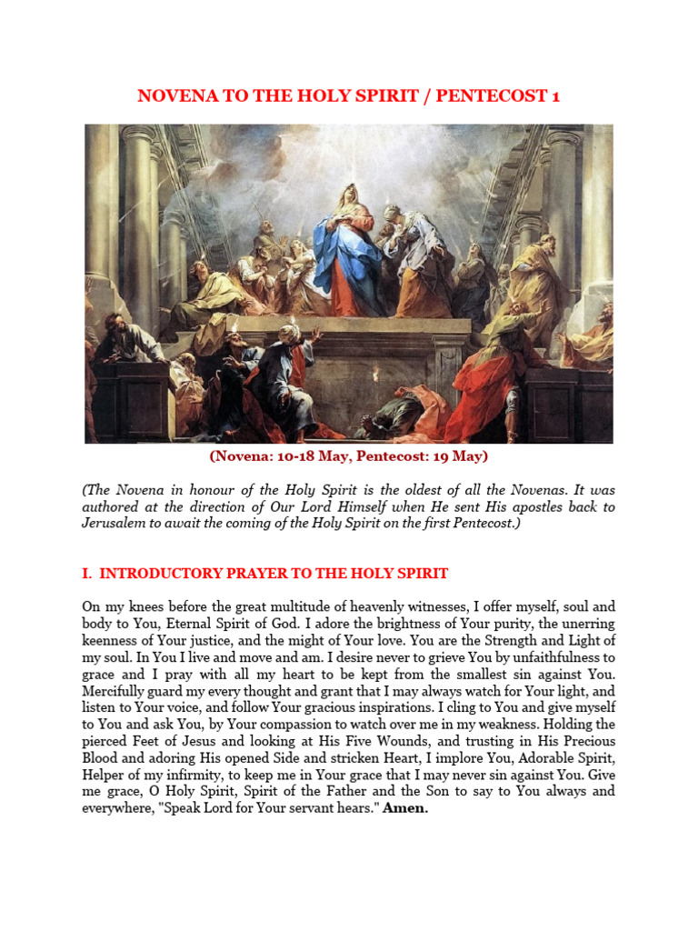 Novena to the Holy Spirit Guide | PDF | God The Father | Holy Spirit