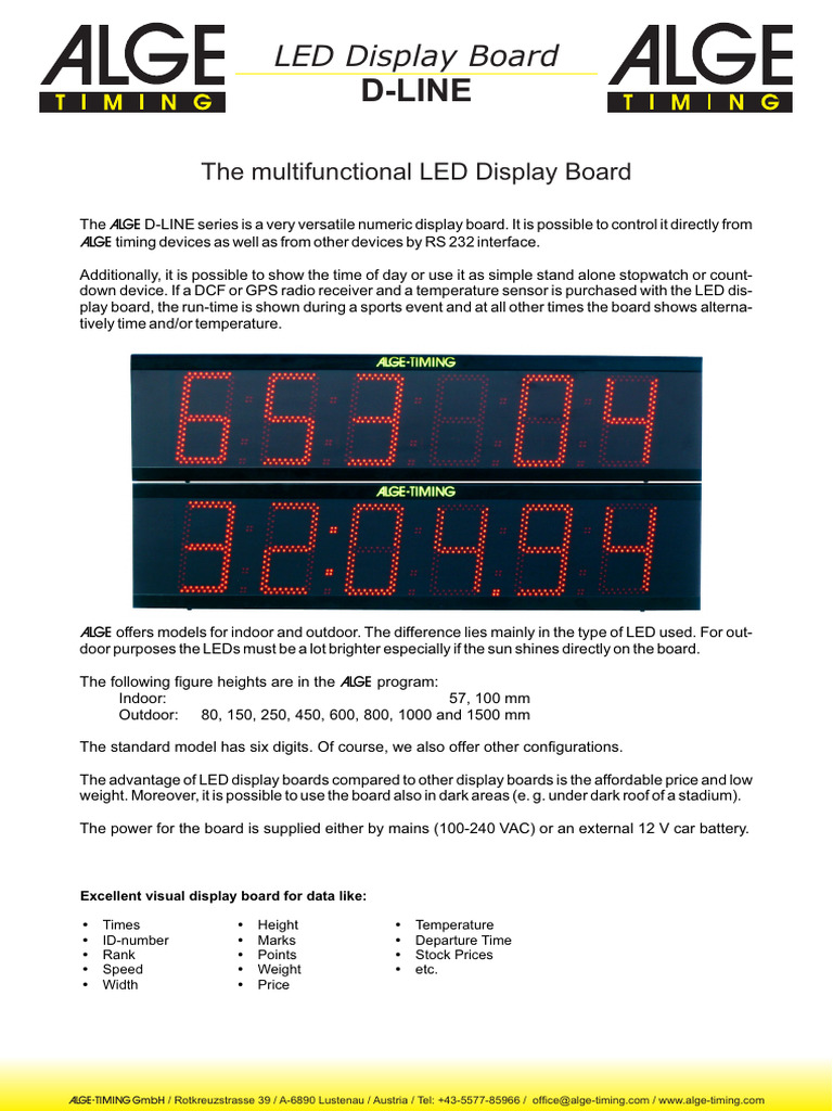 Multifunctional LED Display Board D-LINE | PDF | Electrical Engineering ...