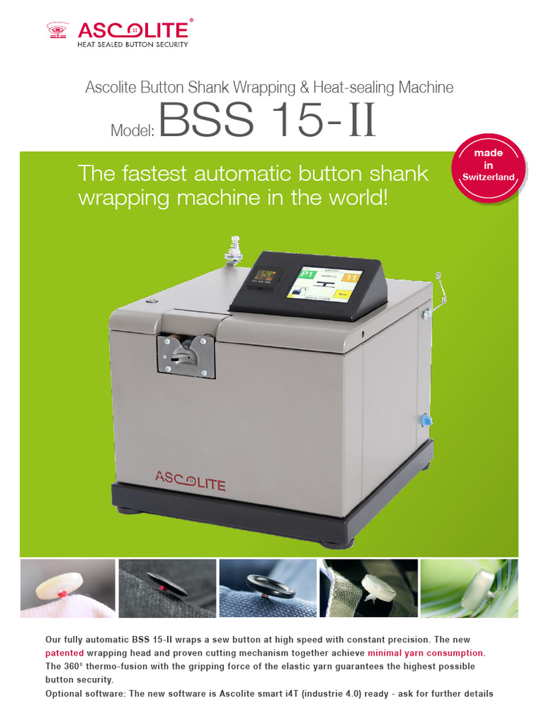 Ascolite BSS 15-II Button Wrapping Machine | PDF