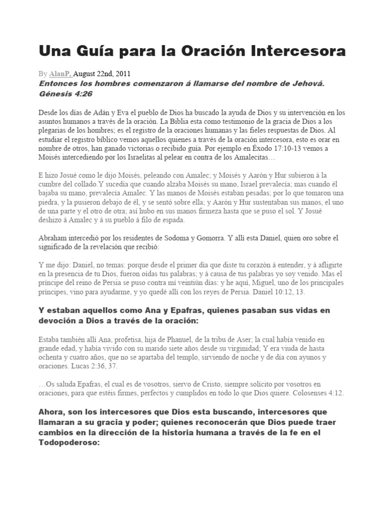 7 Una Guía para la Oración Intercesora 2 | PDF | Intercesión | Oración