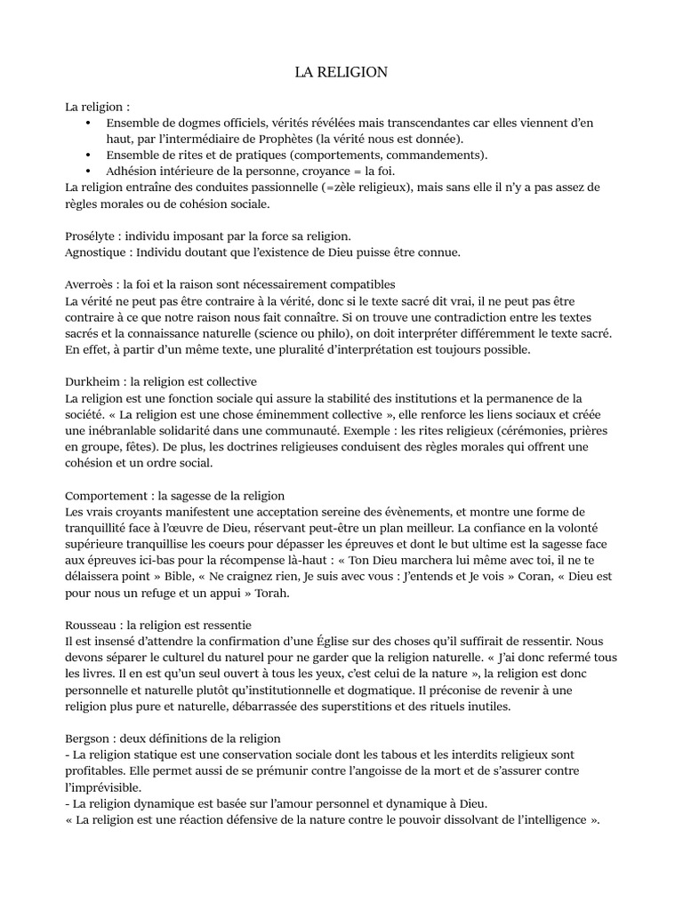La Religion : Foi et Raison en Dialogue | PDF | Dieu | Vérité