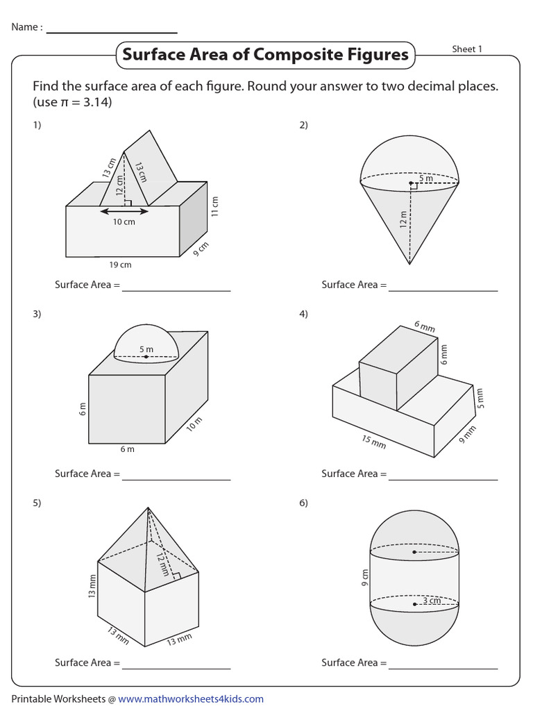 Problems Involving The Area and Volume of Shapes | PDF | Area ...