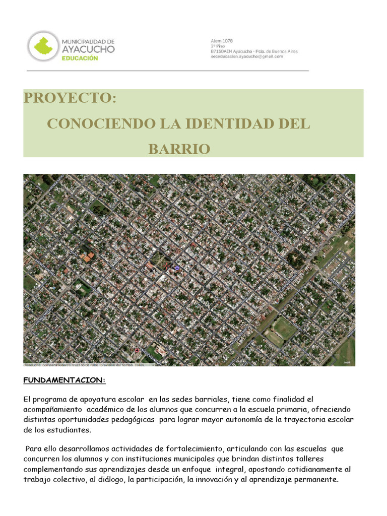 Proyecto Identidad Barrial 2024 | PDF | Comunidad | Barrio