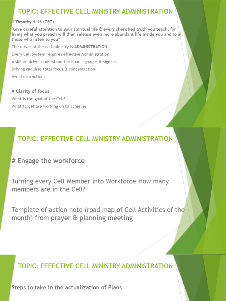 Online Leaders' Seminar - Cell Ministry | PDF