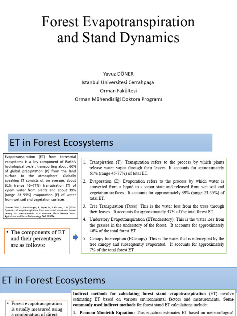 Forest Evapotranspiration Dynamics Explained | PDF | Evapotranspiration ...