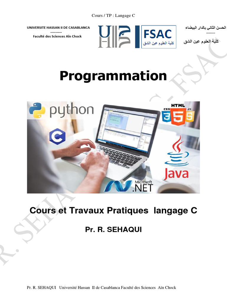 Cours de Programmation en Langage C | PDF | C (Langage de programmation ...