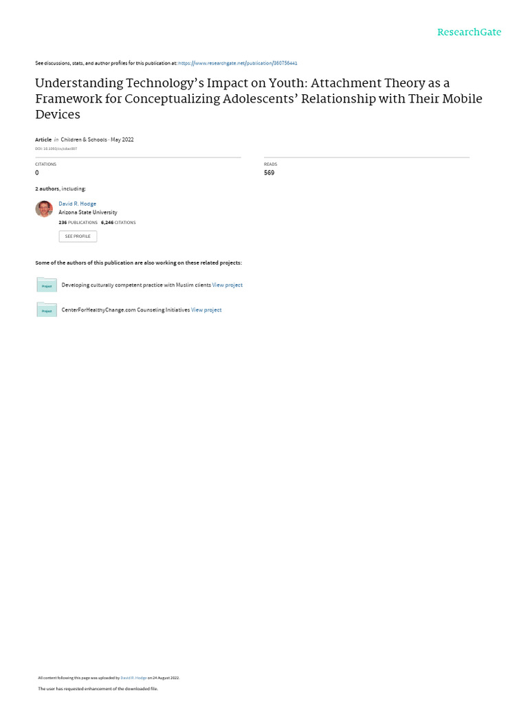 Adolescent Attachment to Mobile Devices | PDF | Attachment Theory ...