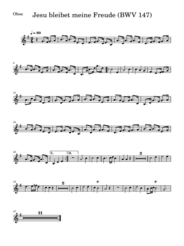 Jesu Bleibet Meine Freude (BWV 147) - Part 1 | PDF