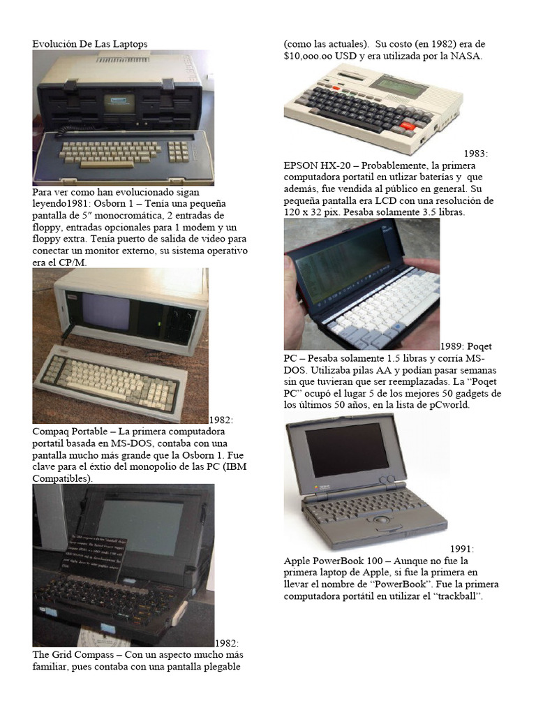Evolución de Las Laptops | PDF | Ordenador portátil | Tableta