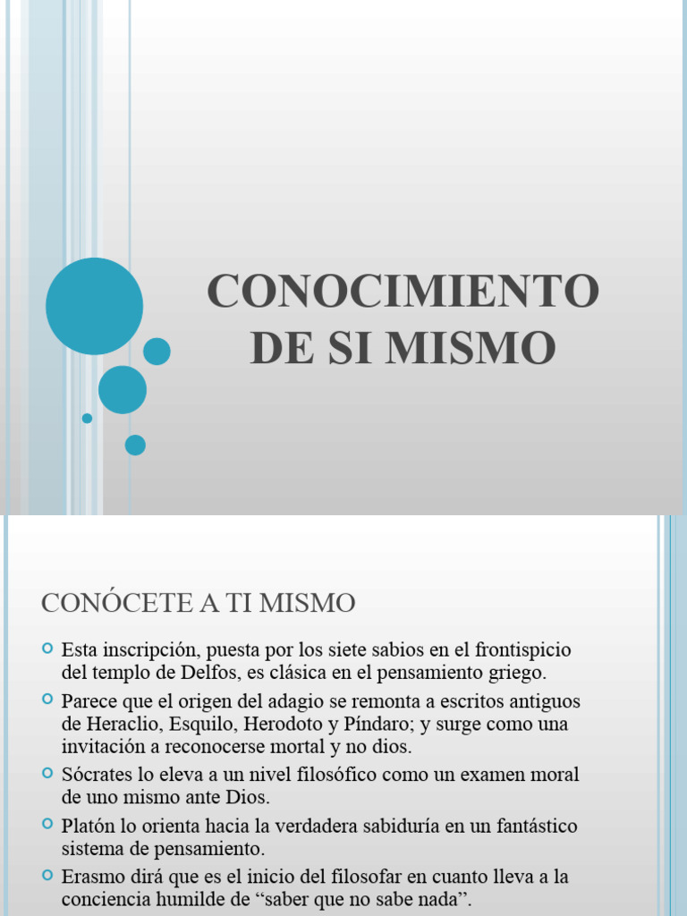 Conocimiento de si mismo | Descargar gratis PDF | Autoestima | Sabiduría
