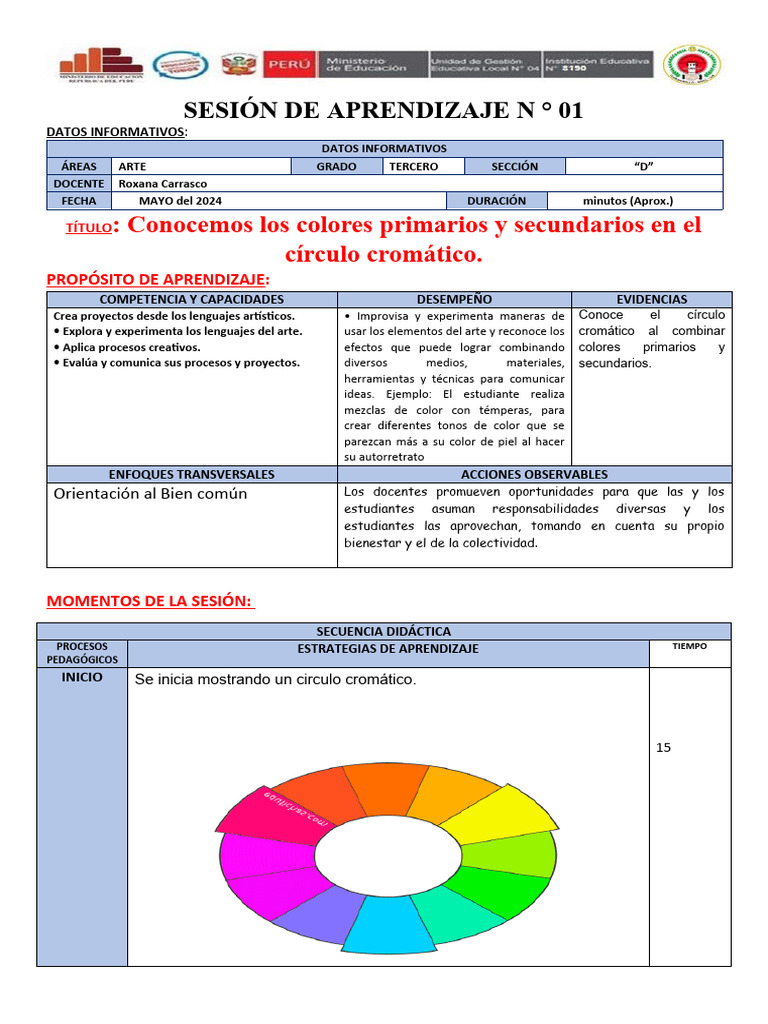 ARTE 1 Los Colores | PDF | Aprendizaje | Color