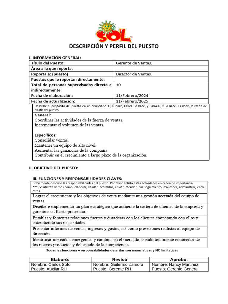 perfil y descripcion de puestos (1) | Descargar gratis PDF | Economias ...