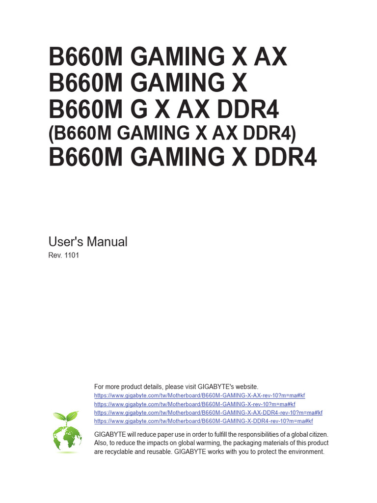 MB Manual B660m-Gx-Series e 1101 | PDF | Hdmi | Usb