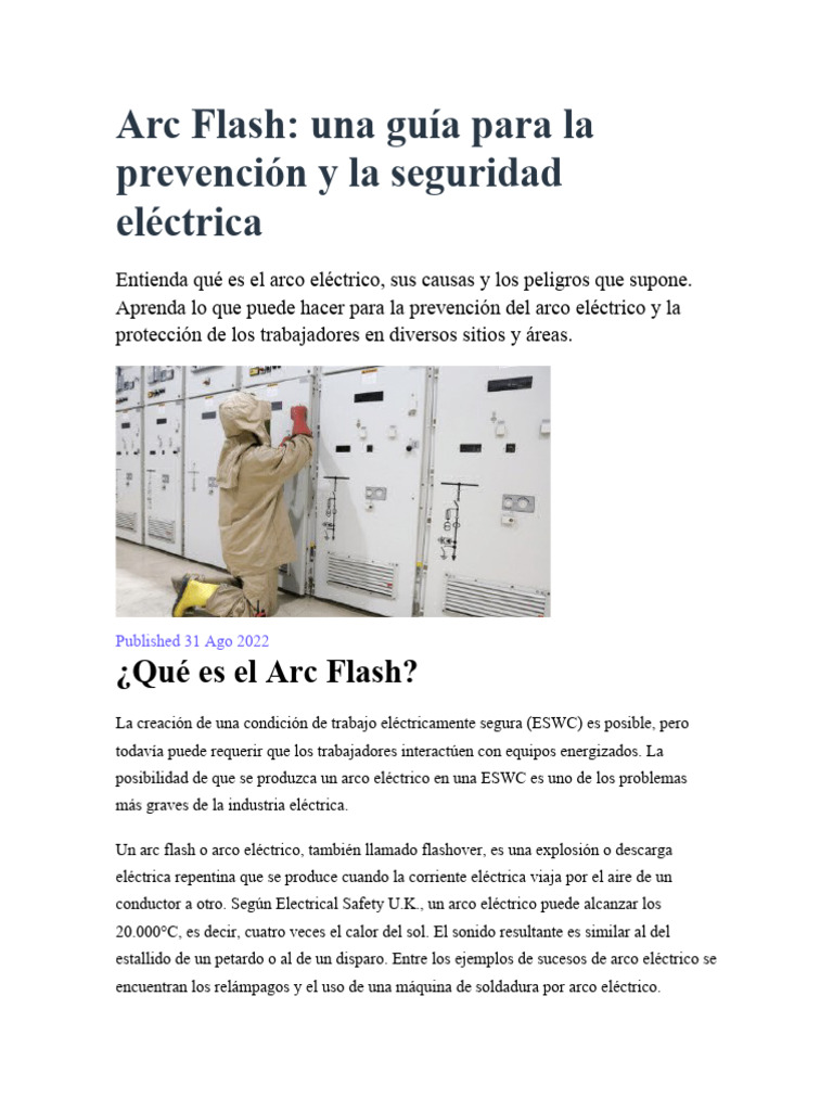 Arc Flash | PDF | Ingenieria Eléctrica | Electricidad