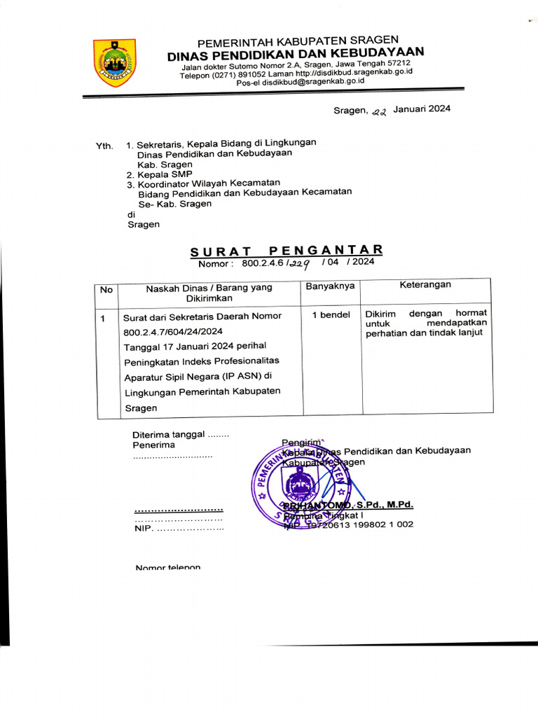 Surat Peningkatan Ip Asn | PDF