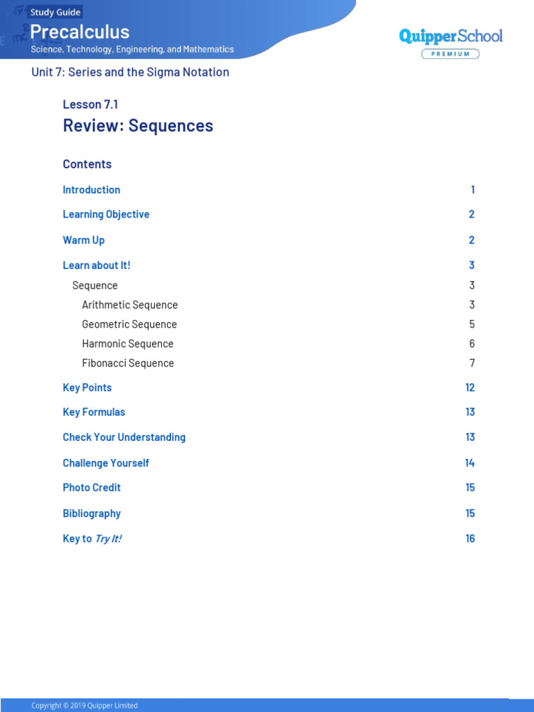Pcal 11 q1 pdf sequence numbers