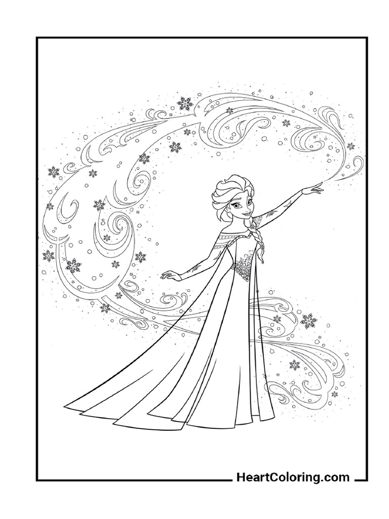 7036 2 Elsa of Arendelle Frozen Coloring Pages PDF