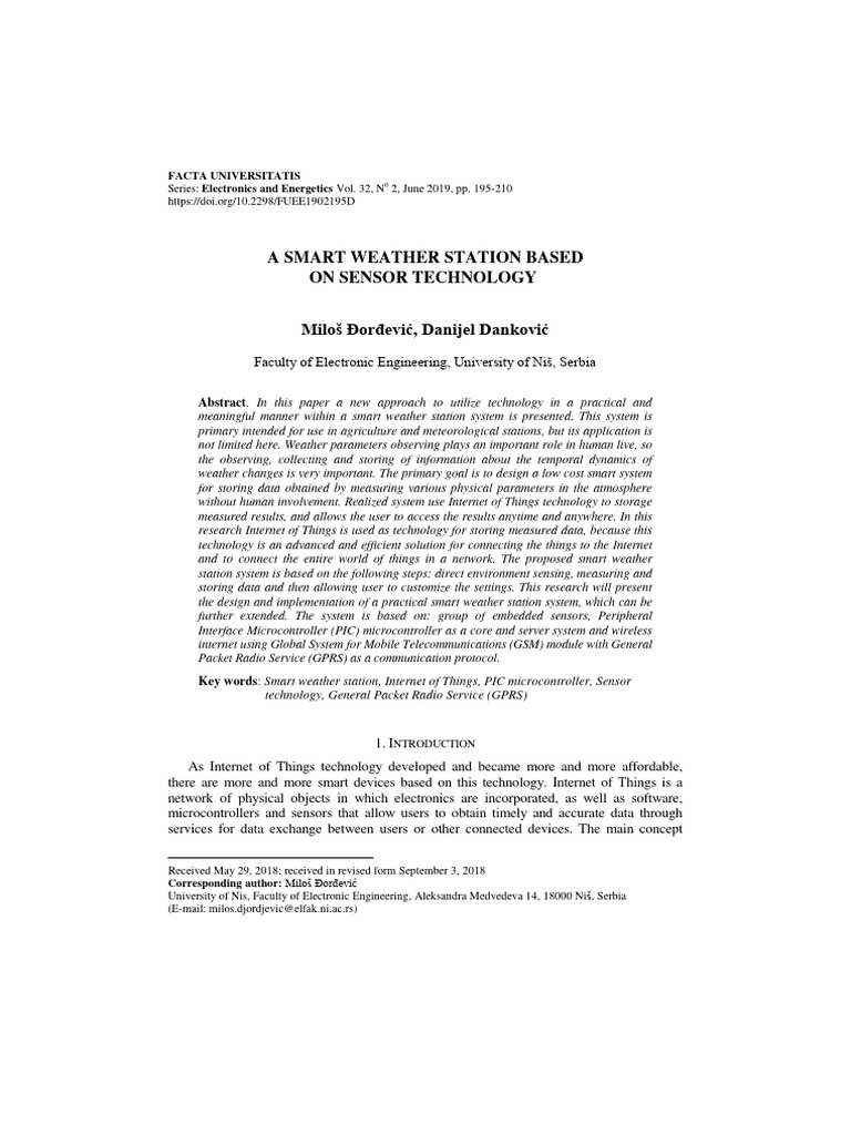 A Smart Weather Station Based Download Free Pdf Internet Of Things