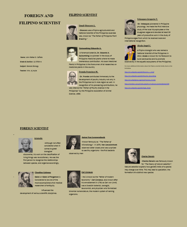 Foreign and Filipino Scientist | PDF | Taxonomy (Biology) | Species