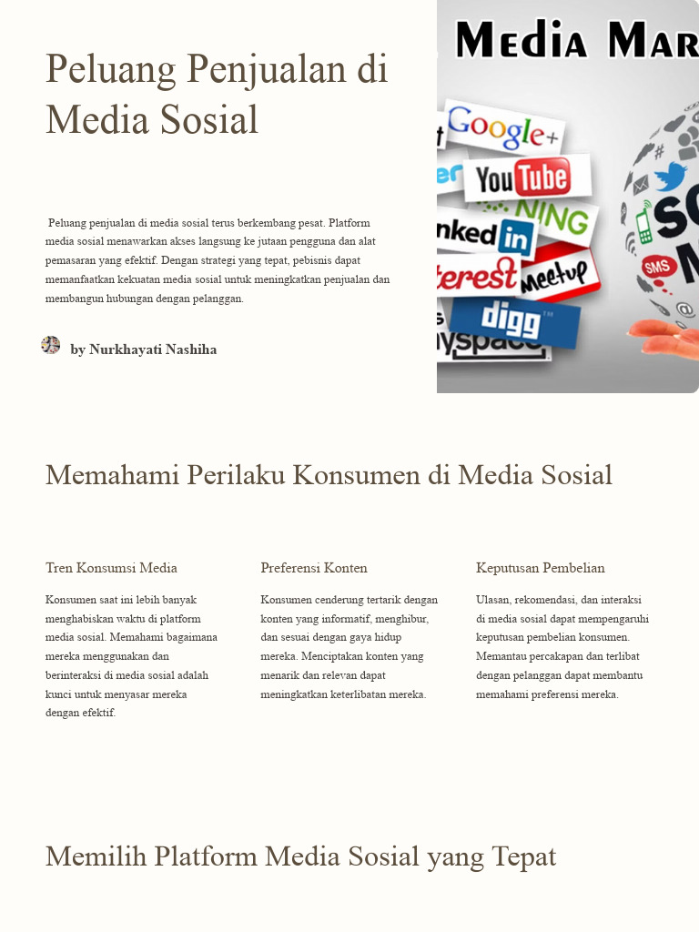 Pemasaran Bisnis Perdagangan Modal Kecil Melalui Media Sosial