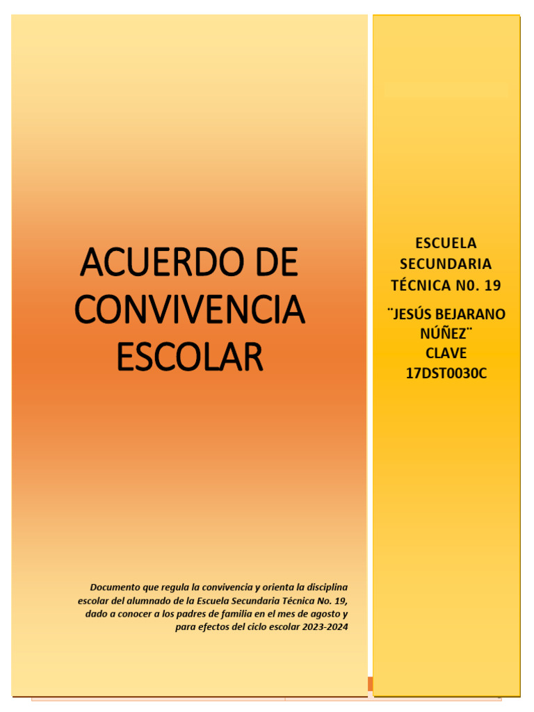 Acuerdo de Convivencia Escolar 23-24.. | PDF | Escuelas | Evaluación