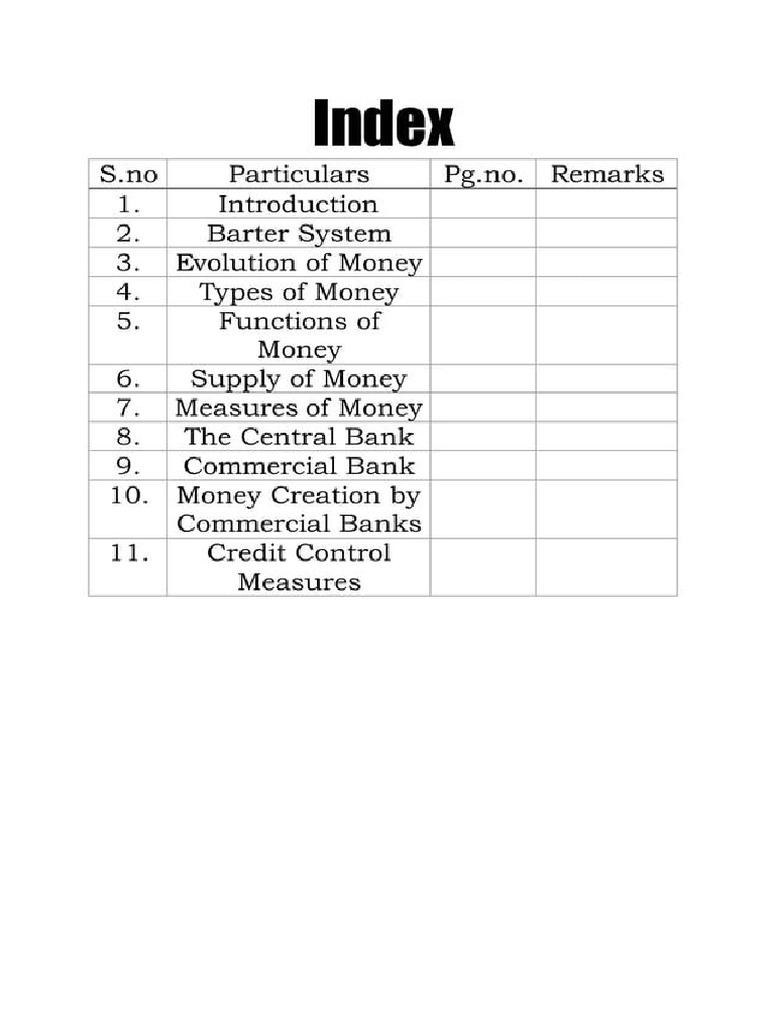 Project Money | PDF