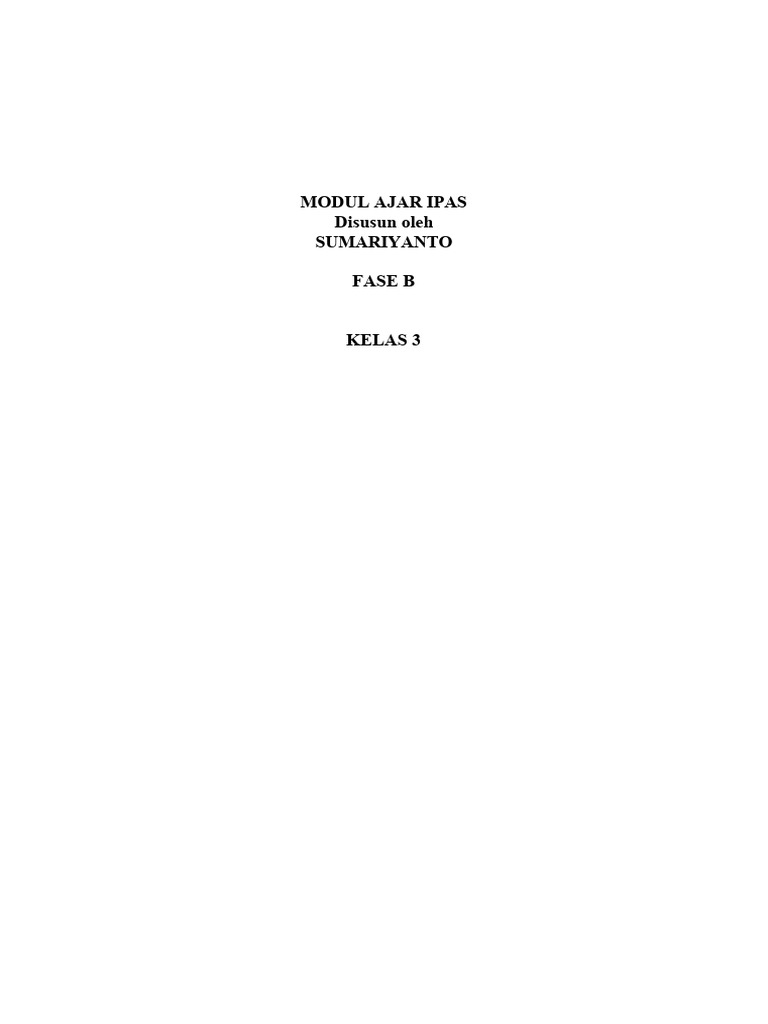 Modul Ajar IPAS Kelas 3 SD | PDF | Karier & Perkembangan