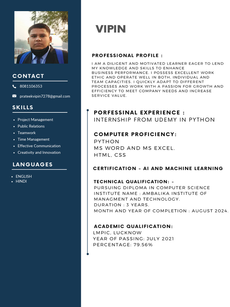 Blue Simple Professional CV Resume | PDF
