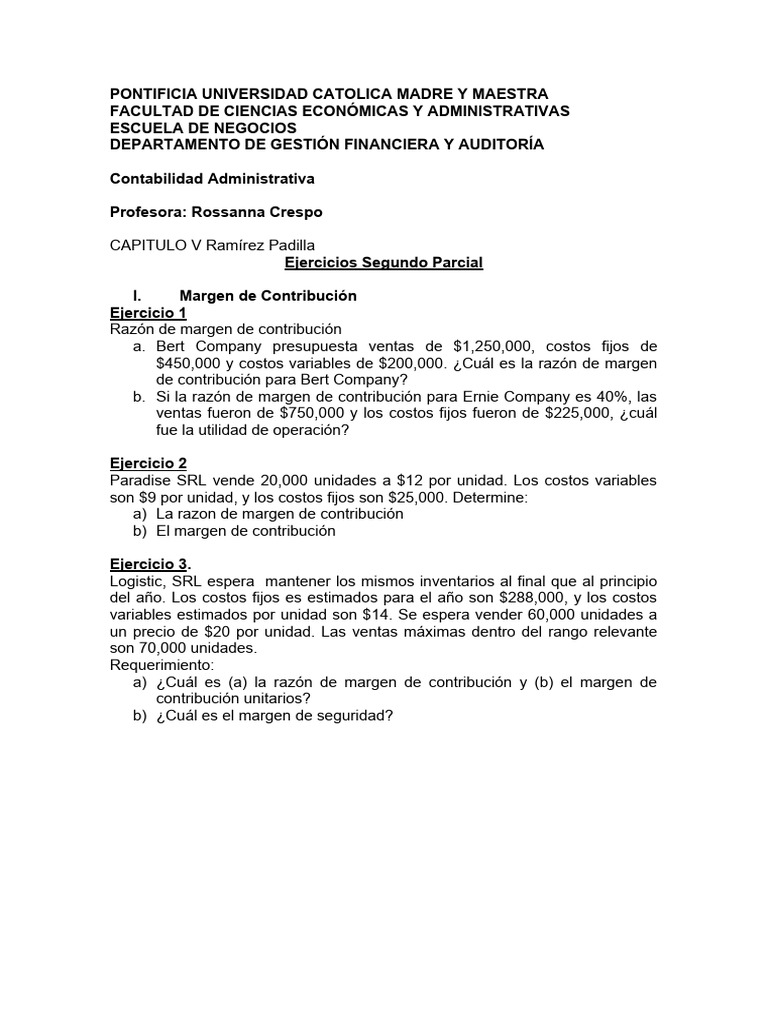 Ejercicios de Contabilidad Administrativa | PDF | Economias ...