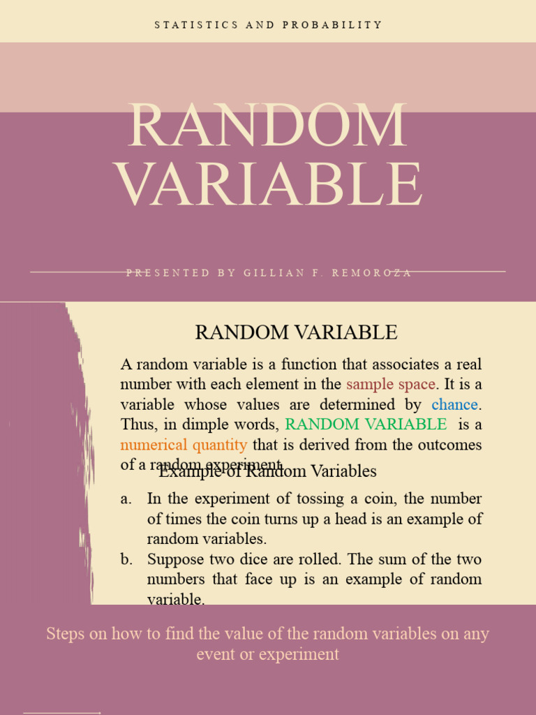 Introduction - Random Variable | PDF | Probability Distribution ... image.