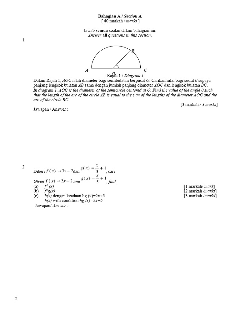 PKSM 1 Add Math 2024 | PDF