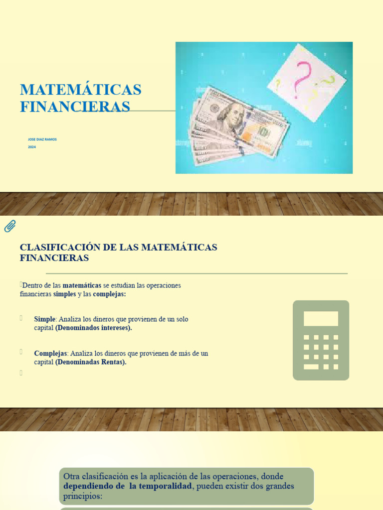 Clasificación y Conceptos de Matemáticas Financieras | PDF | Interés ...