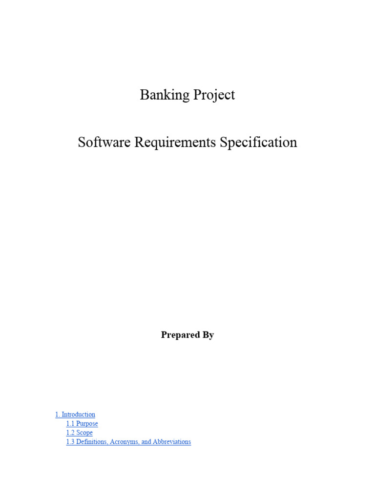 1-Banking Project SRS | PDF | Software Testing | Computing