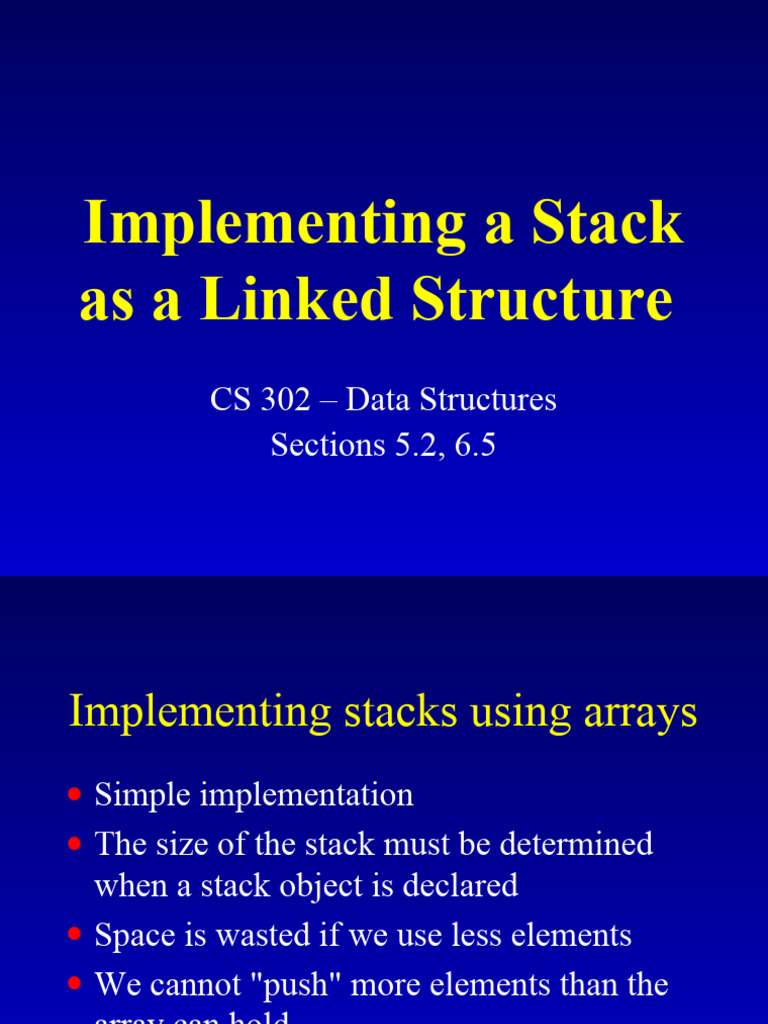 Linked Stack Implementation in C++ | PDF | Constructor (Object Oriented ...